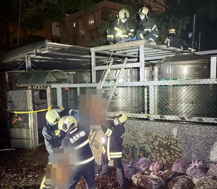 水電工修水塔疑觸電亡。（蕭宥彤翻攝）圖片