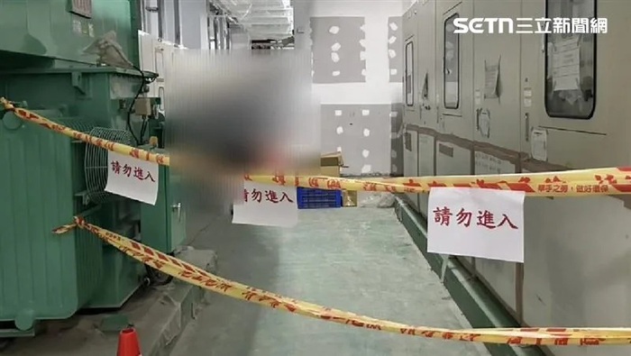 台中西屯工業區發生工安意外，21歲工人觸電無生命跡象送醫搶救中。（圖／翻攝畫面）圖片