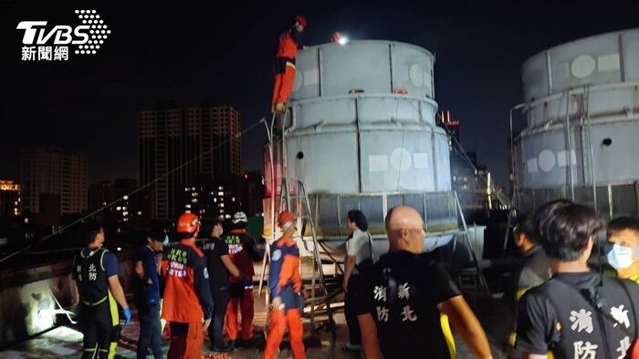 新北耕莘醫院發生工安意外。（圖／TVBS）圖片