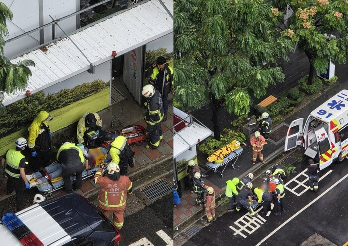 新北市新莊區一處工地發生工安意外，現場畫面。（民眾授權提供）圖片